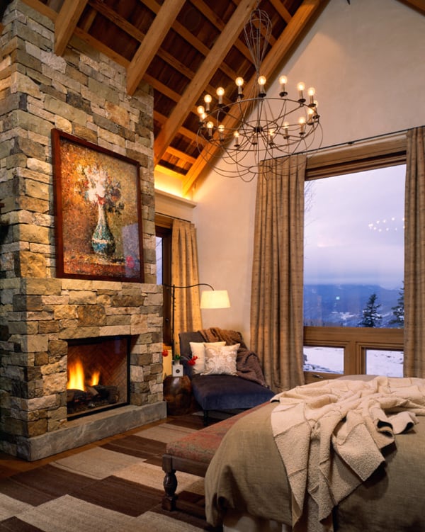Bedroom With Fireplace Insert