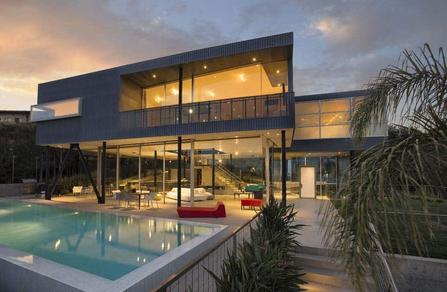 Imposing glass, steel and concrete residence in Pacific Palisades