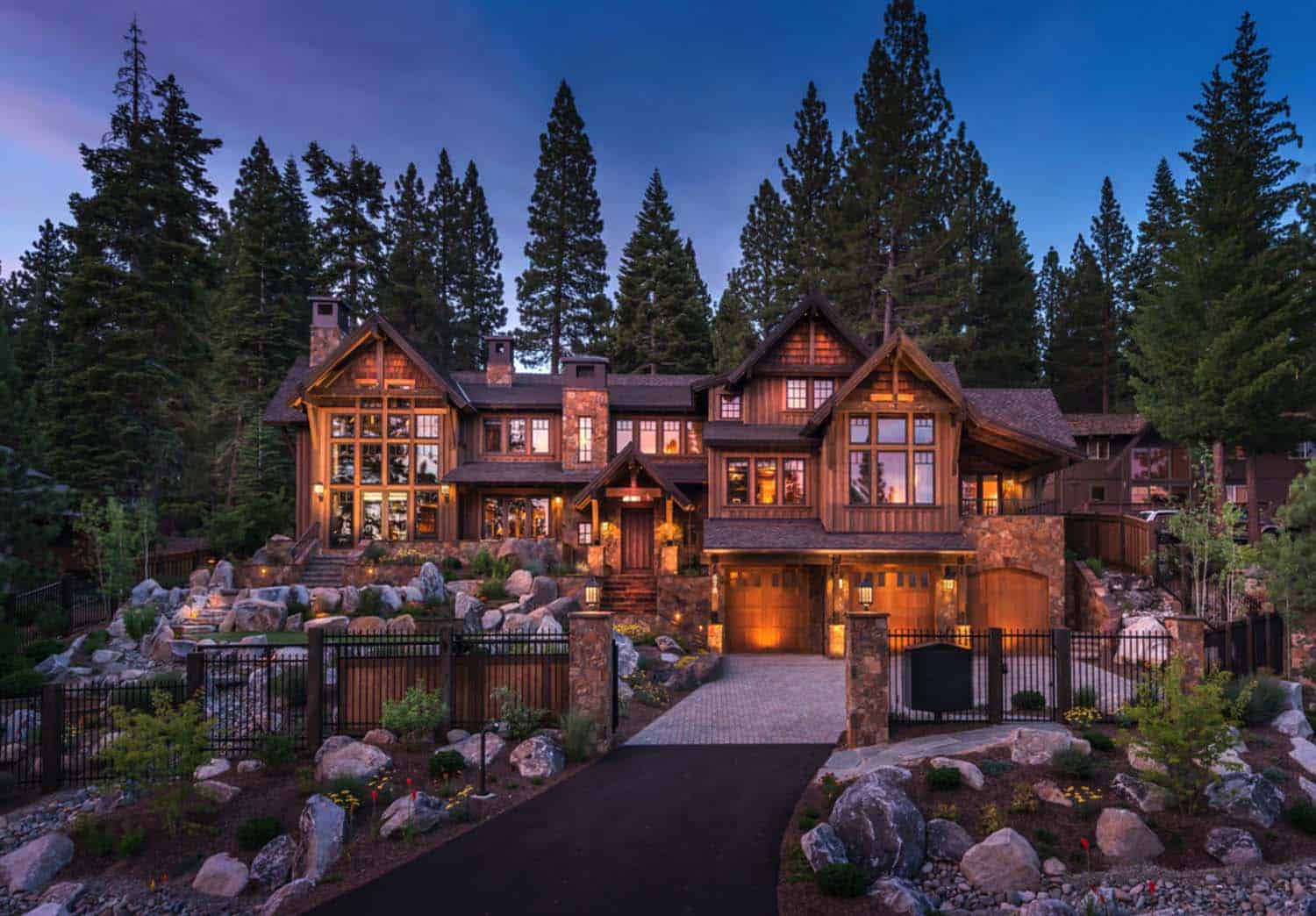 Exquisitely designed rustic lakeside home in the Nevada mountains