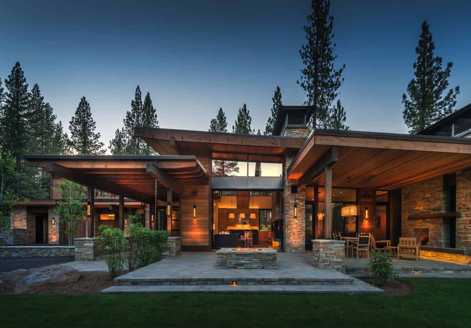 Mountain modern home in Martis Camp with indoor-outdoor living