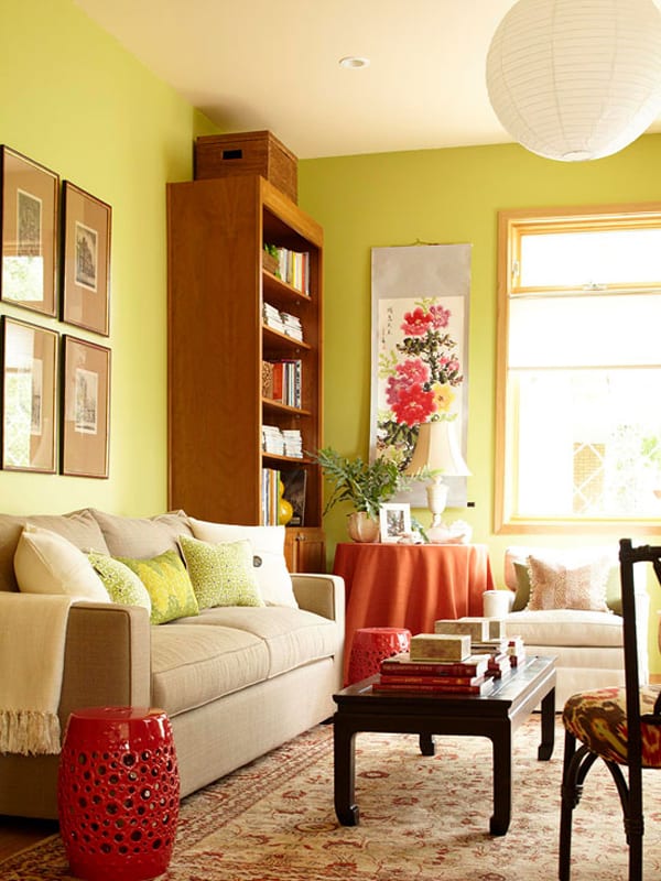 50 Energetic and colorful living room design ideas