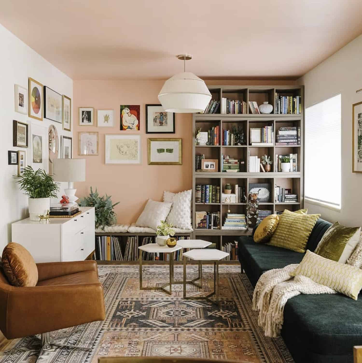 small living room with a reading nook