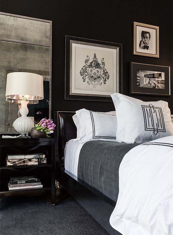 33 Chic and stylish bedrooms dressed in black and white