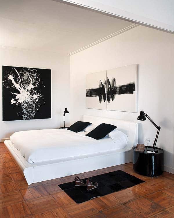 33 Chic and stylish bedrooms dressed in black and white
