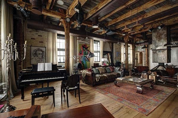 View of Captivating industrial style loft apartment in Moscow