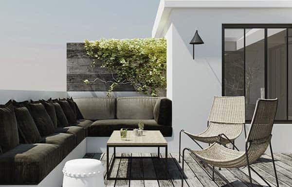 Compact and luminous minimalist penthouse in Barcelona