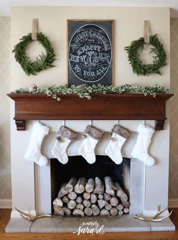 Christmas Mantel Decorating Ideas-22-1 Kindesign
