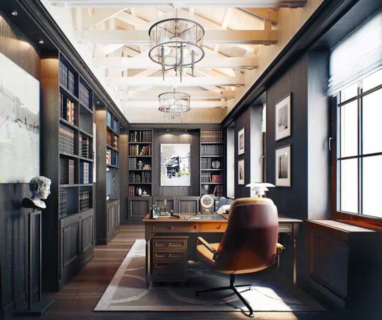 40 Dreamy Home Offices With Libraries For Creative Inspiration