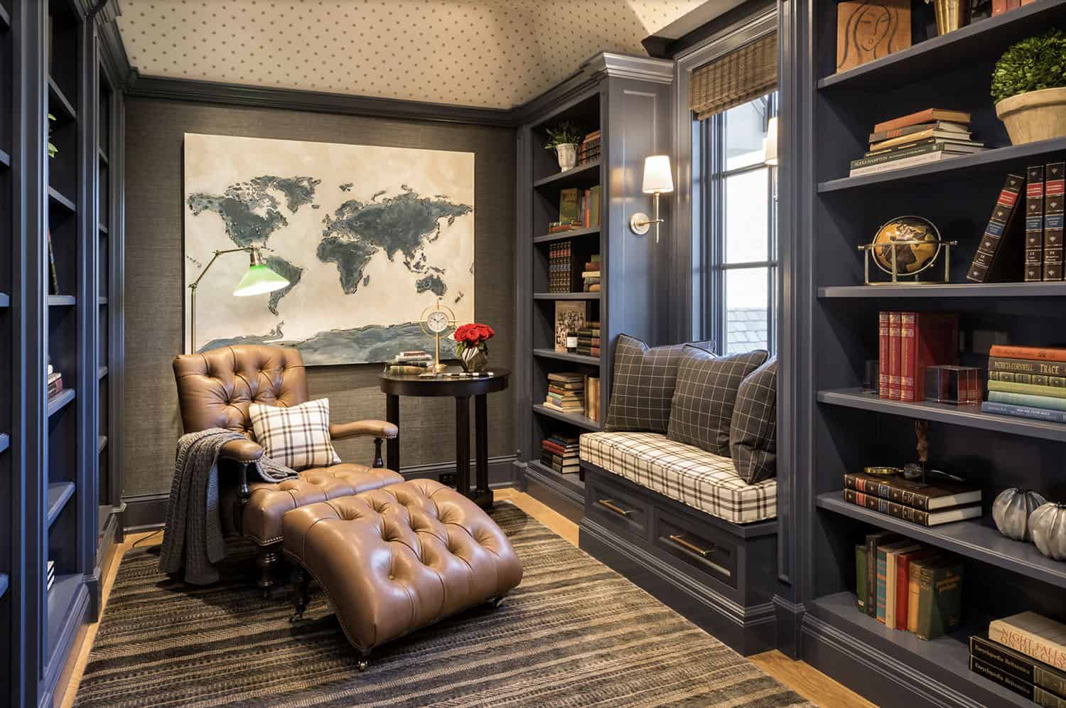 traditional-home-office-with-a-window-seat