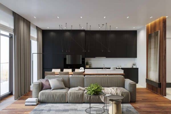 featured posts image for Modern bachelor pad with dramatic design features in Kyiv