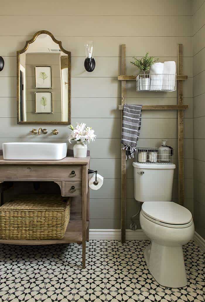 Gorgeous Farmhouse Style Bathrooms-07-1 Kindesign