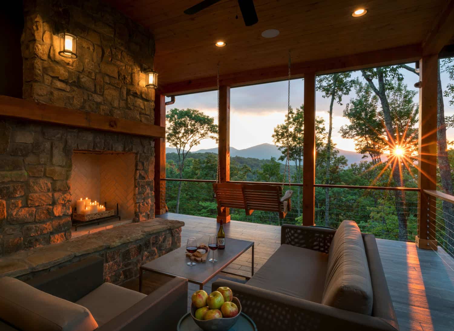 screened-in back porch