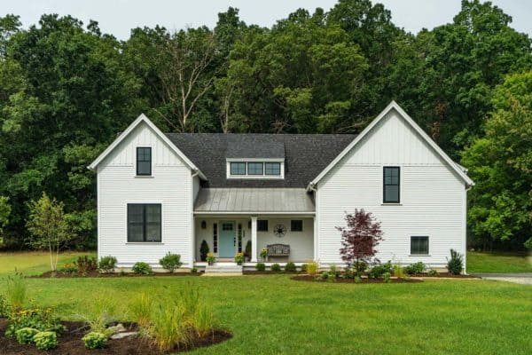 featured posts image for Modern farmhouse style nestled in an idyllic woodsy New England setting