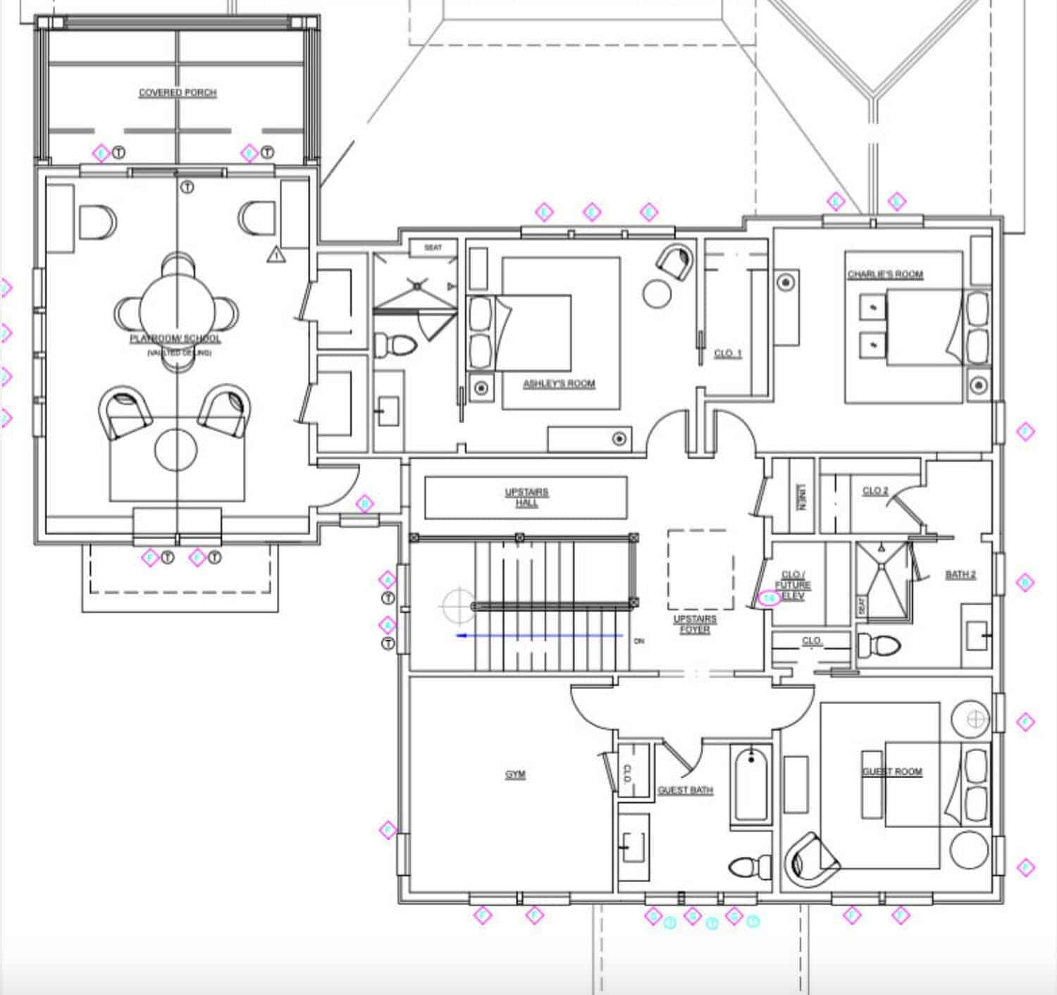 Coastal Style Second Floor Plan