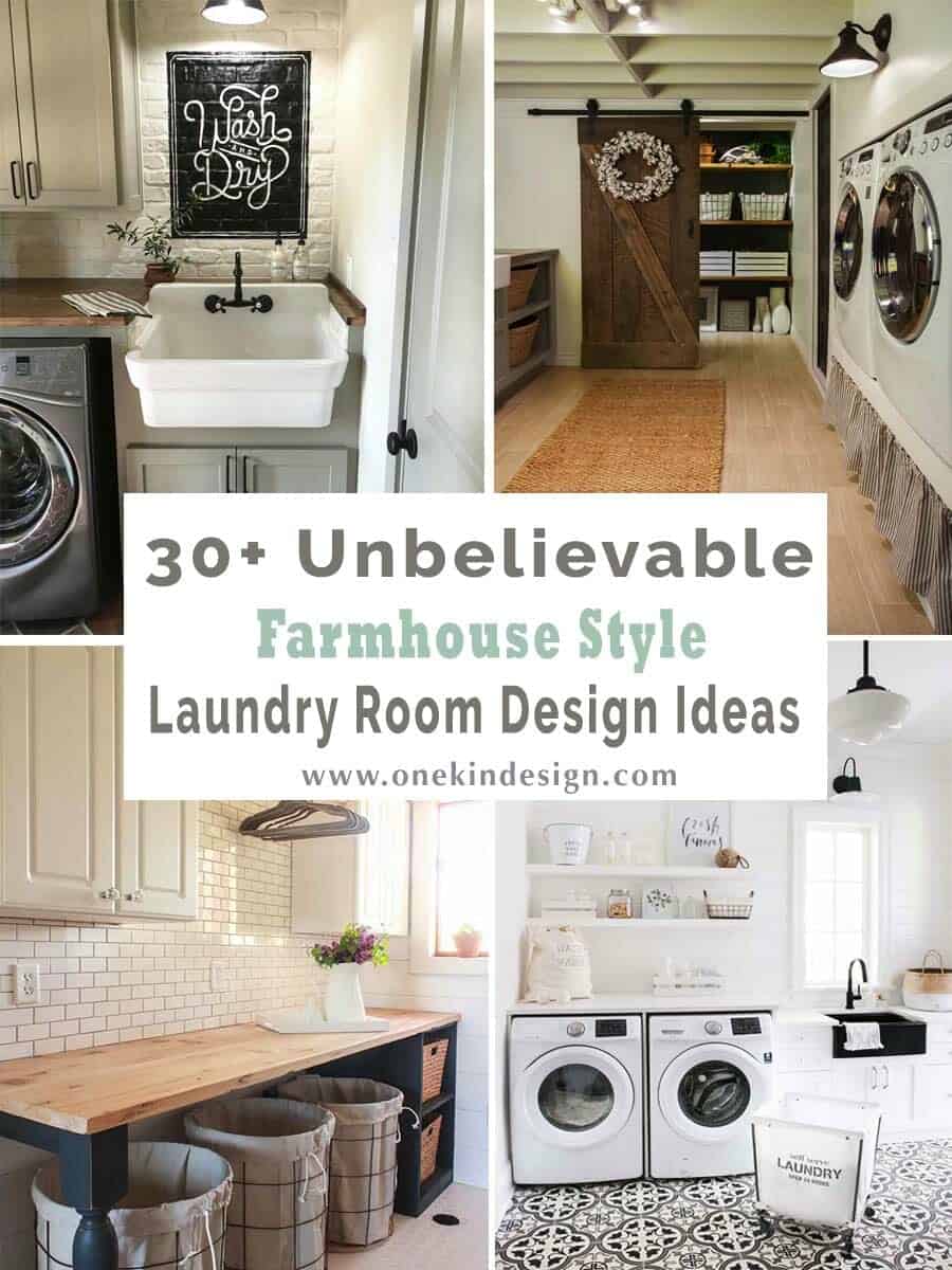 One Kindesign - 30+ Unbelievable farmhouse style laundry room design ideas