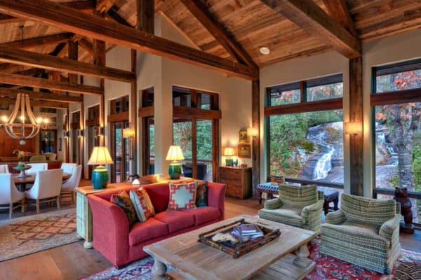 featured posts image for Rustic home in North Carolina designed above a flowing creek