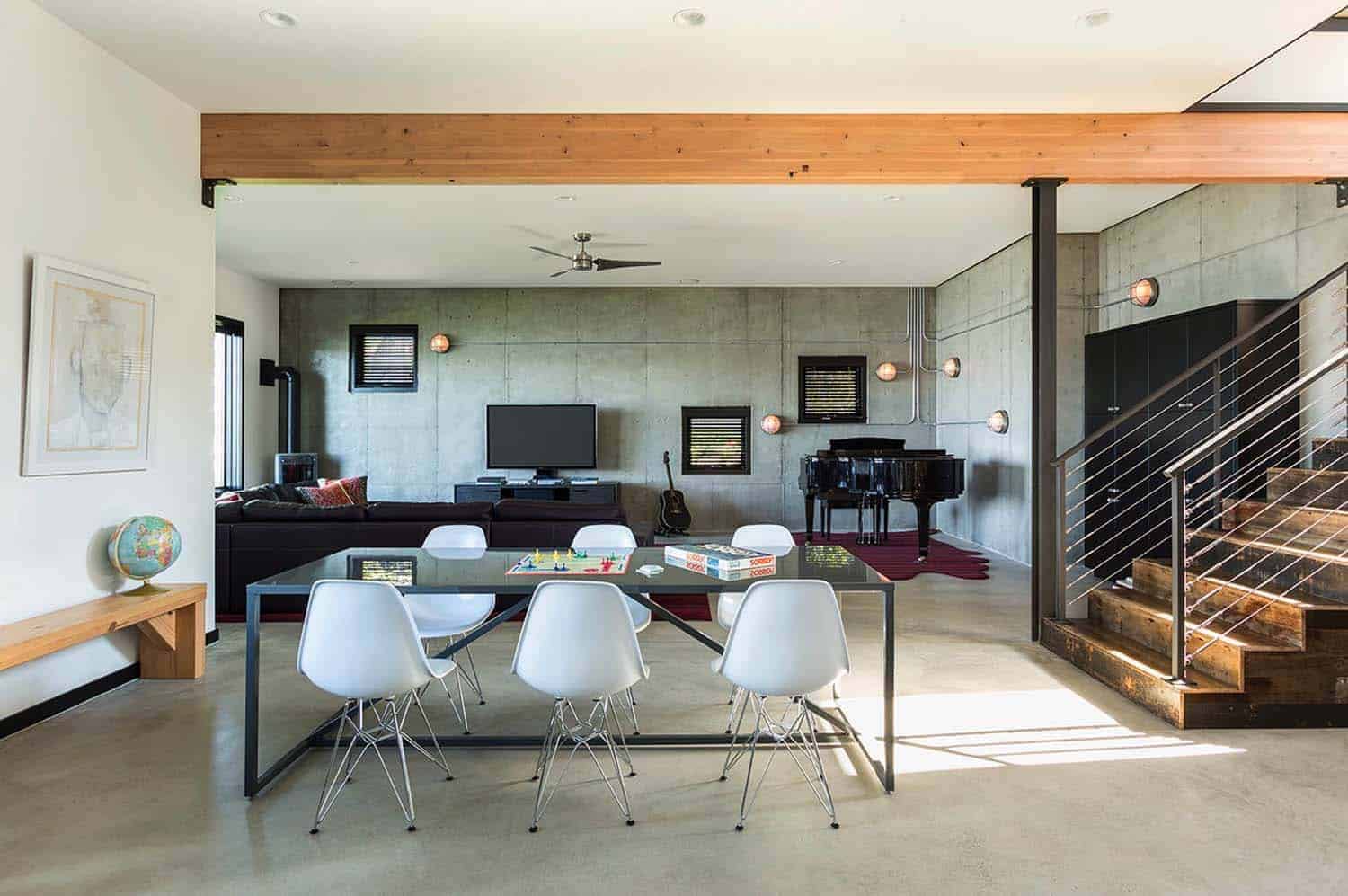 contemporary-basement-family-room