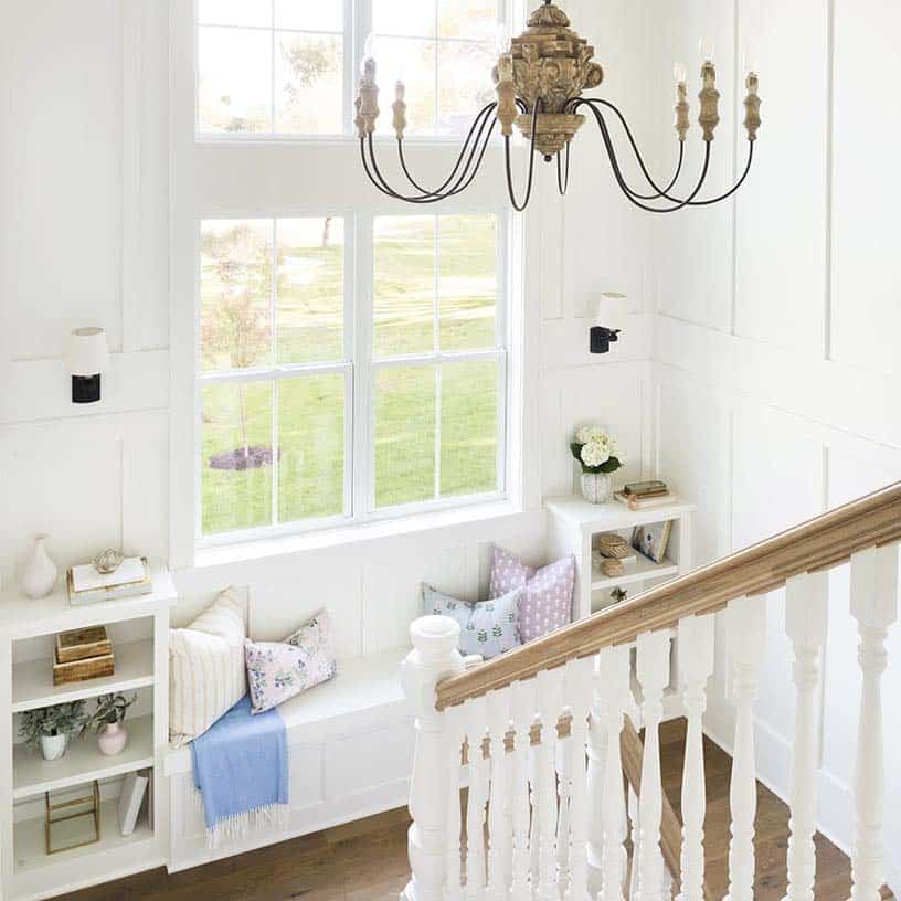 farmhouse-style-staircase-landing-window-seat