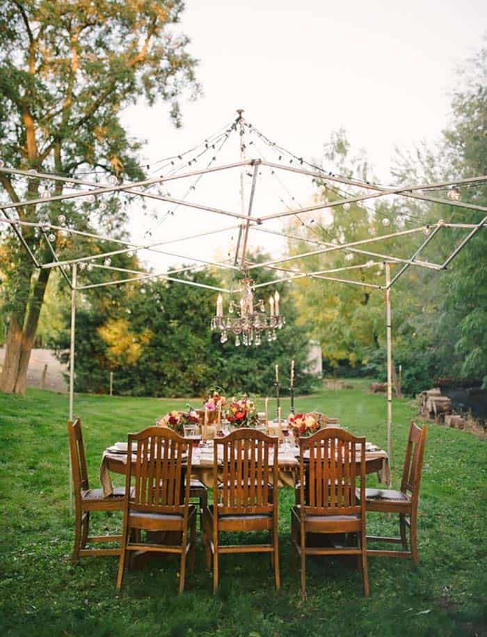 summer-garden-party-idea-chandelier-string-lights