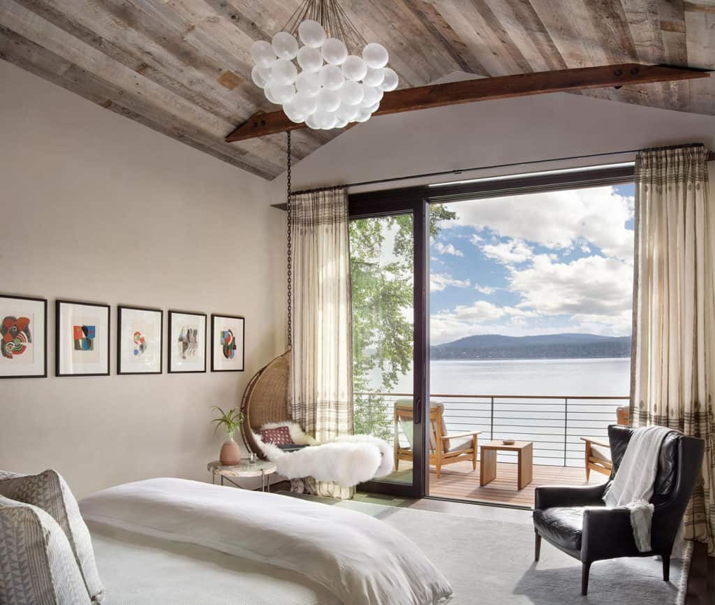 This mountain modern lakefront home in Montana is all about Zen