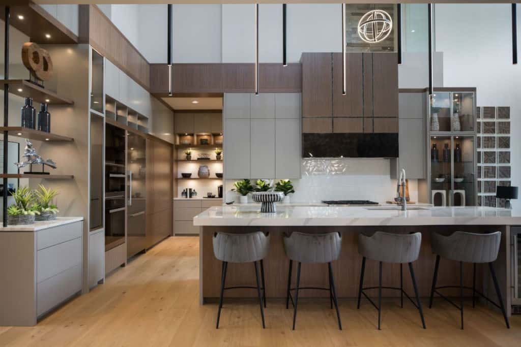 Tour this warm contemporary Calgary home with inspiring Bow River views