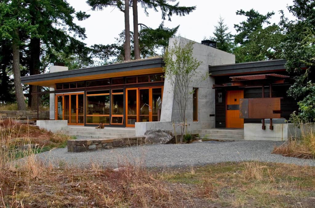 Sustainable retreat nestled atop a small mountain in the San Juan Islands