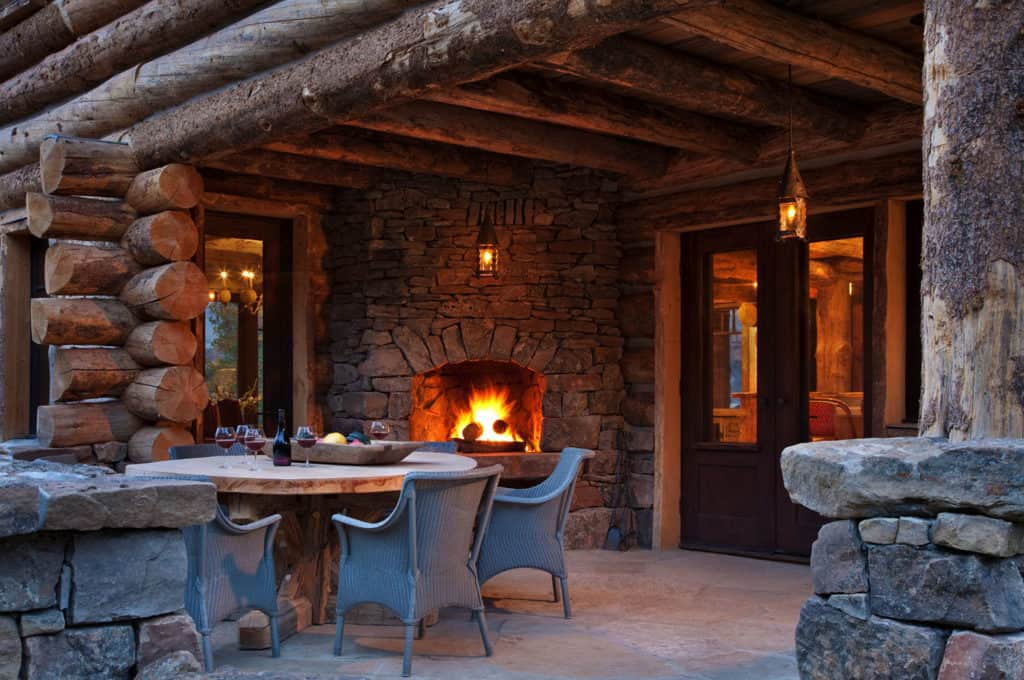 Step into this dreamy Big Sky mountain cabin with rustic luxe interiors