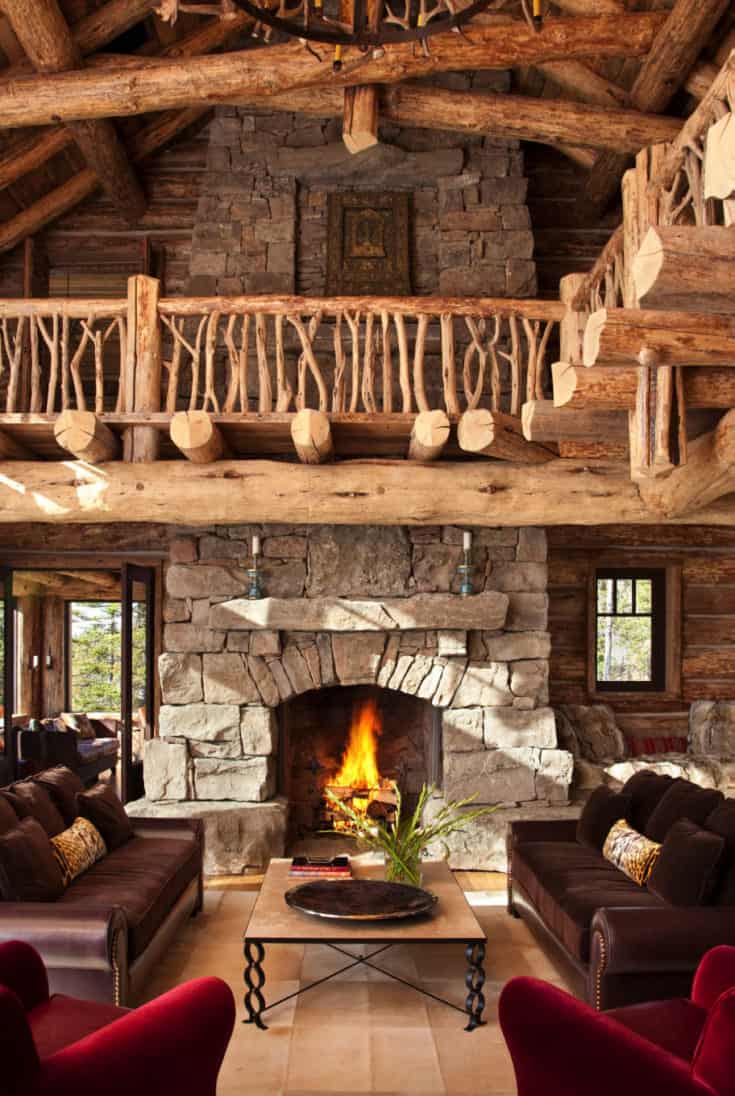 Step into this dreamy Big Sky mountain cabin with rustic luxe interiors