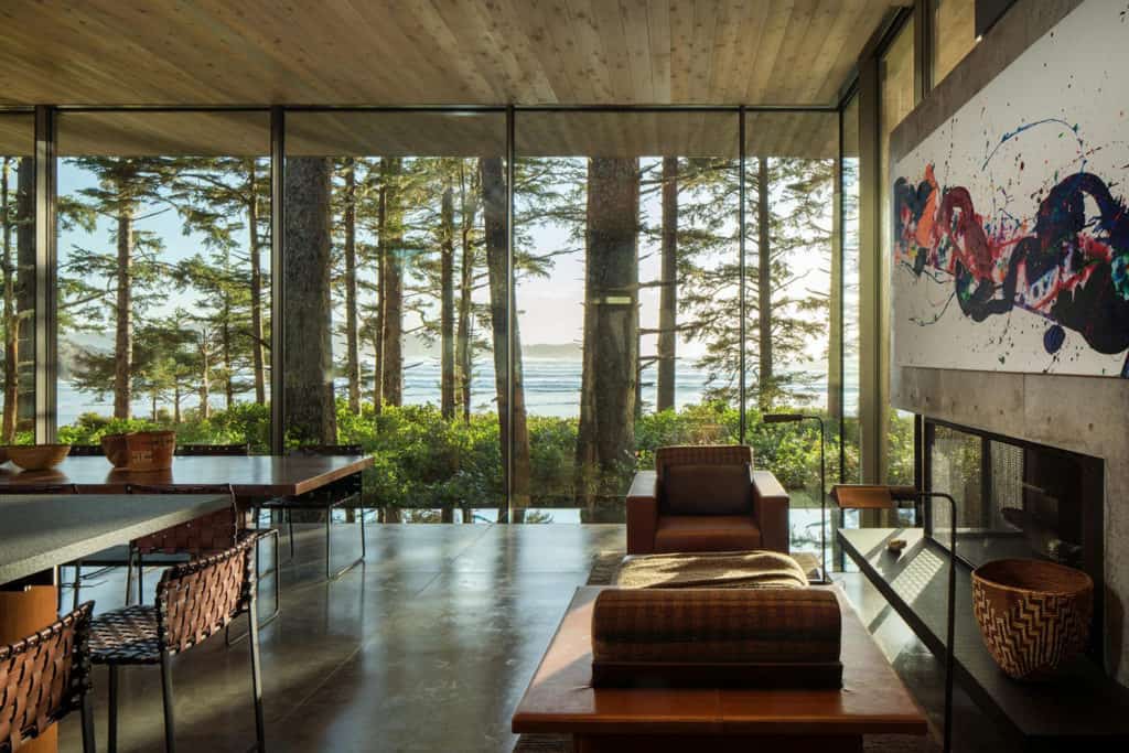 This beach house sanctuary boasts panoramic ocean views on Vancouver Island