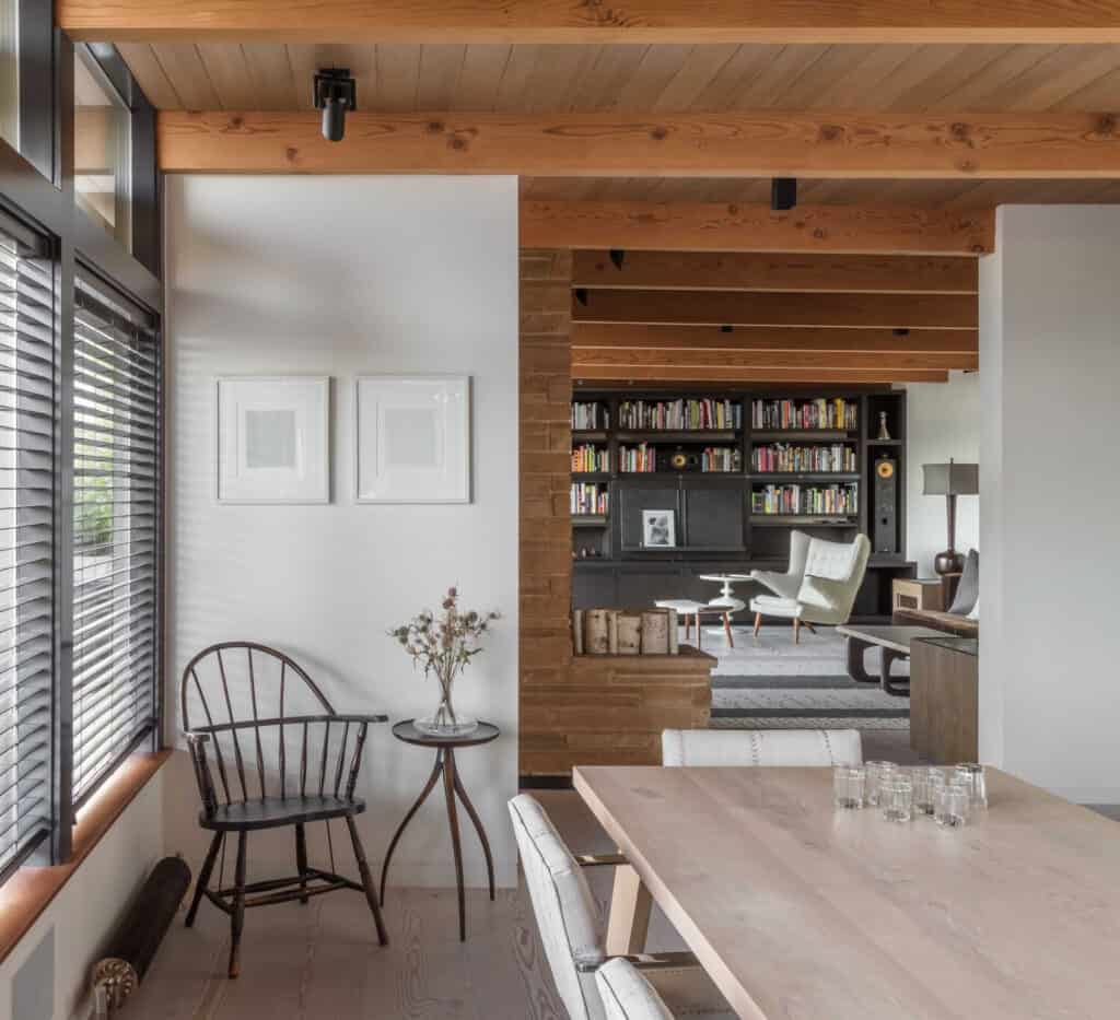 This midcentury modern apartment remodel has amazing Seattle skyline views
