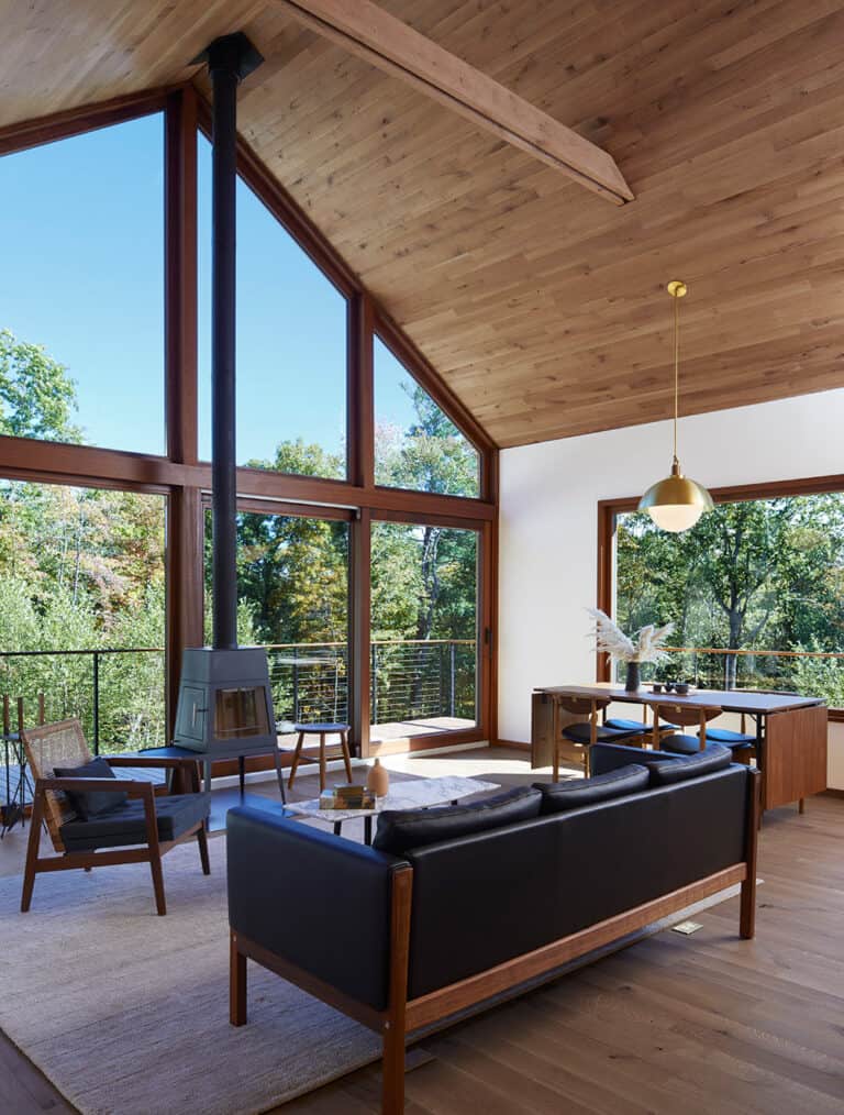 Step into this Scandinavian inspired midcentury retreat in the Catskill Mountains