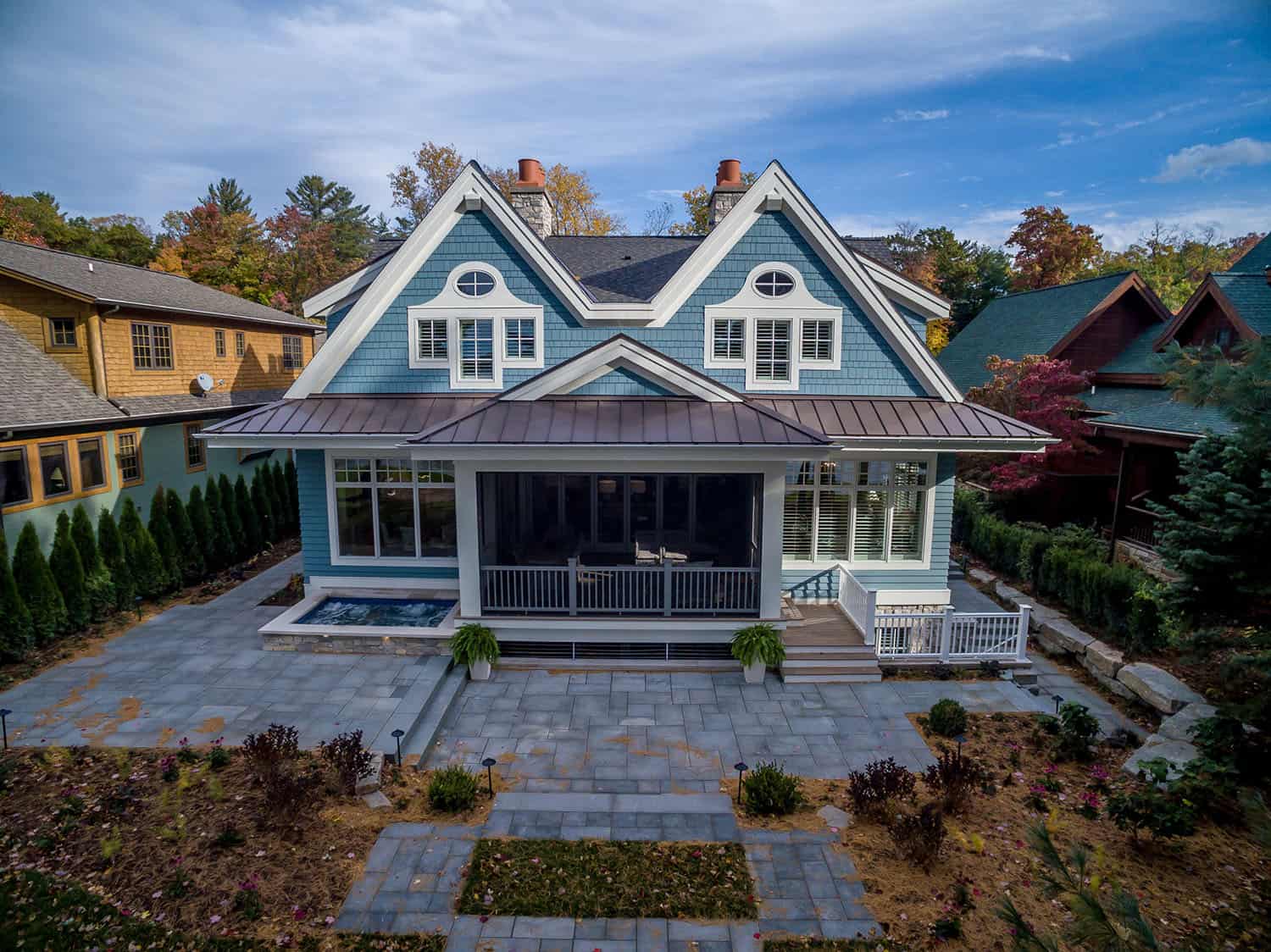 transitional-lakefront-residence-exterior