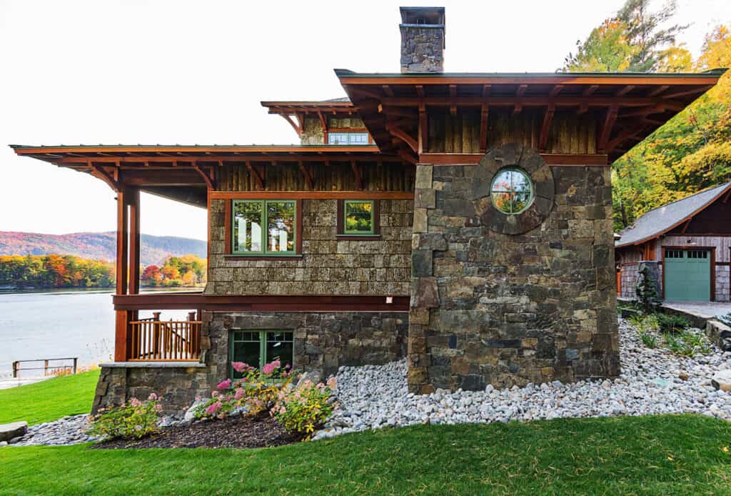 Rustic lake house escape with Japanese-inspired design in the Adirondacks