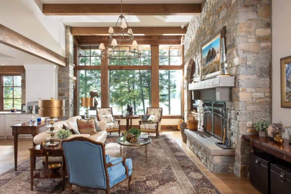 featured posts image for See this breathtaking stone clad Montana lake house with a timeless look