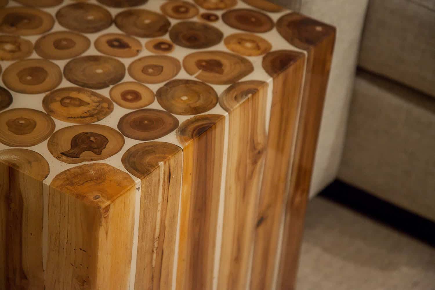 contemporary-family-room-wood-table-detail