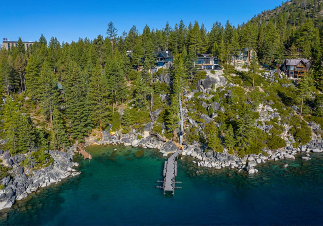 luxury-lakefront-mountain-home-aerial-view