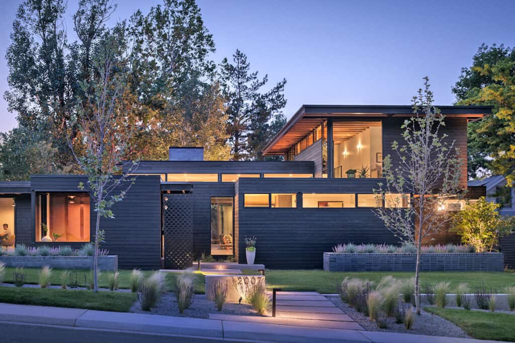 A net-zero home surrounded by gardens in the Colorado Rocky Mountains