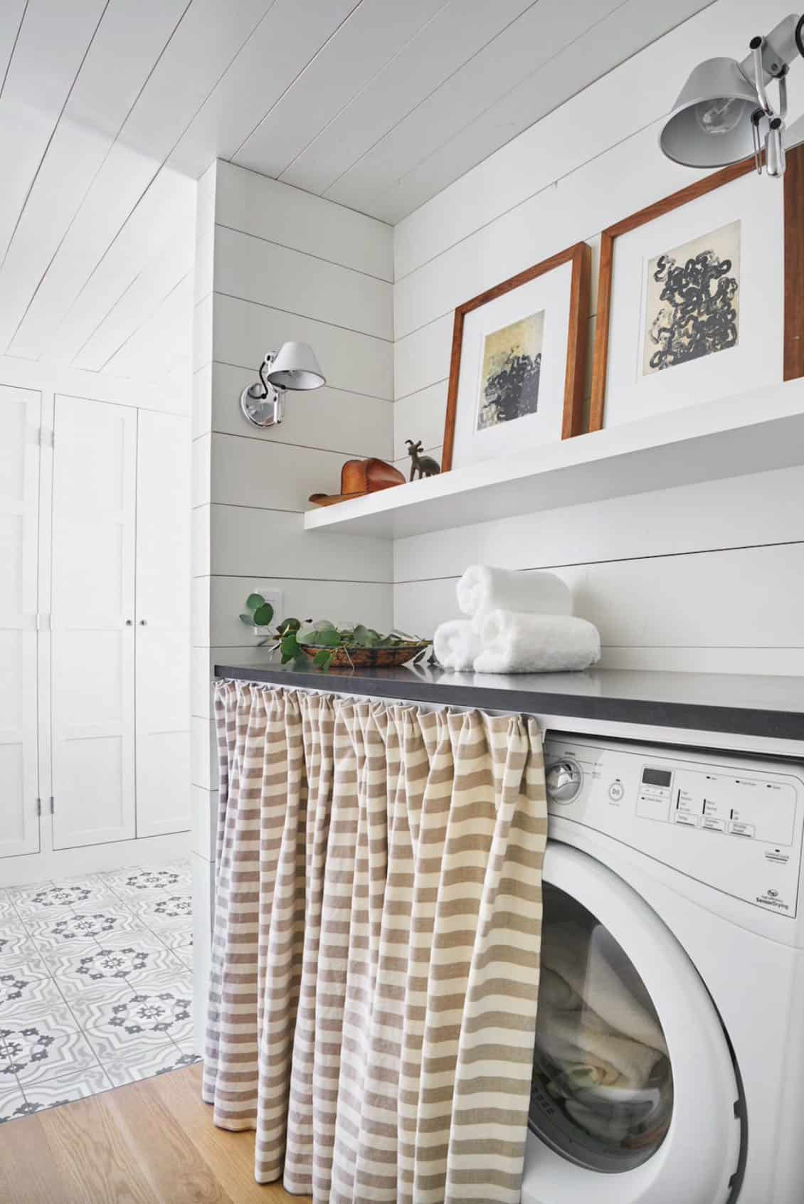hallway-laundry-room-hidden-by-curtains