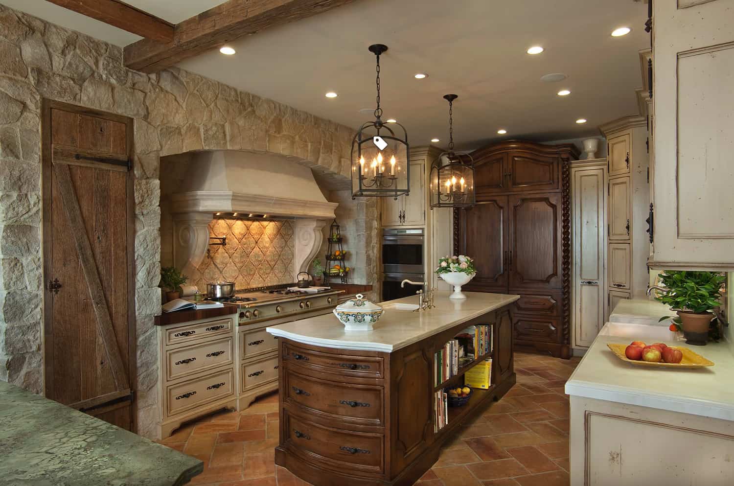 rustic-stone-wall-kitchen