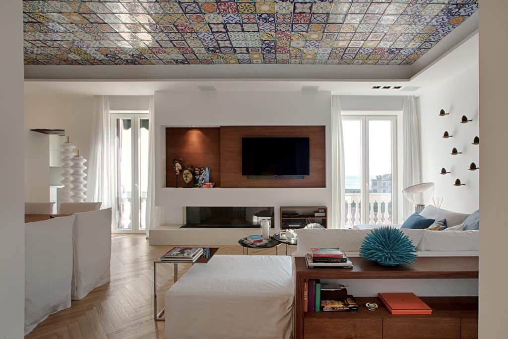 A romantic luxury apartment overlooks the rugged Amalfi Coast in Italy