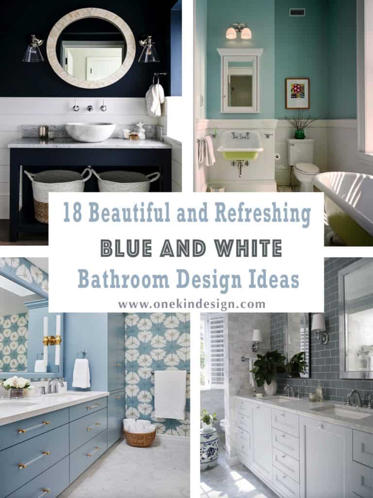 18 Beautiful And Refreshing Blue And White Bathroom Design Ideas