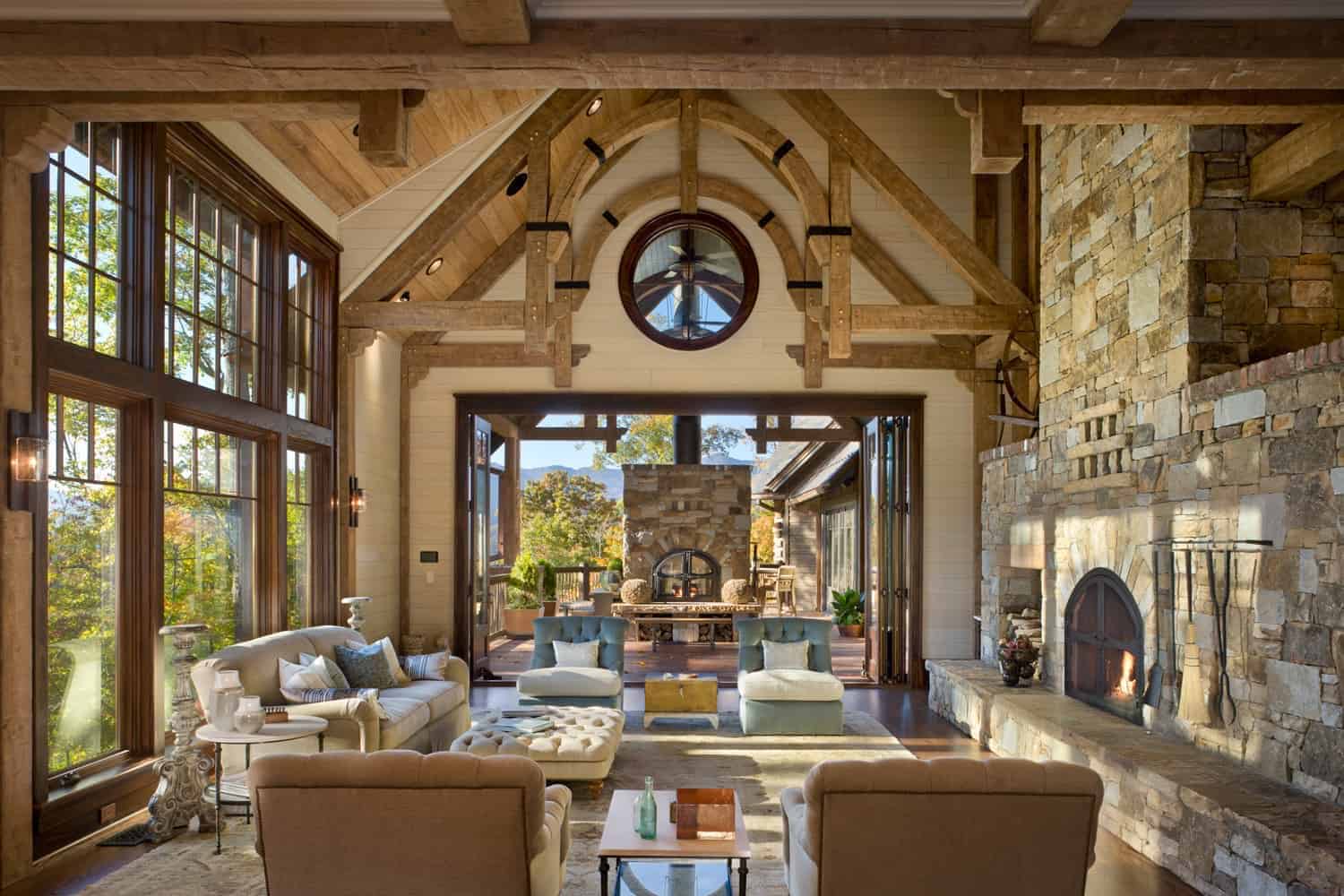mountain-modern-living-room-with-fireplace-looking-out-to-patio