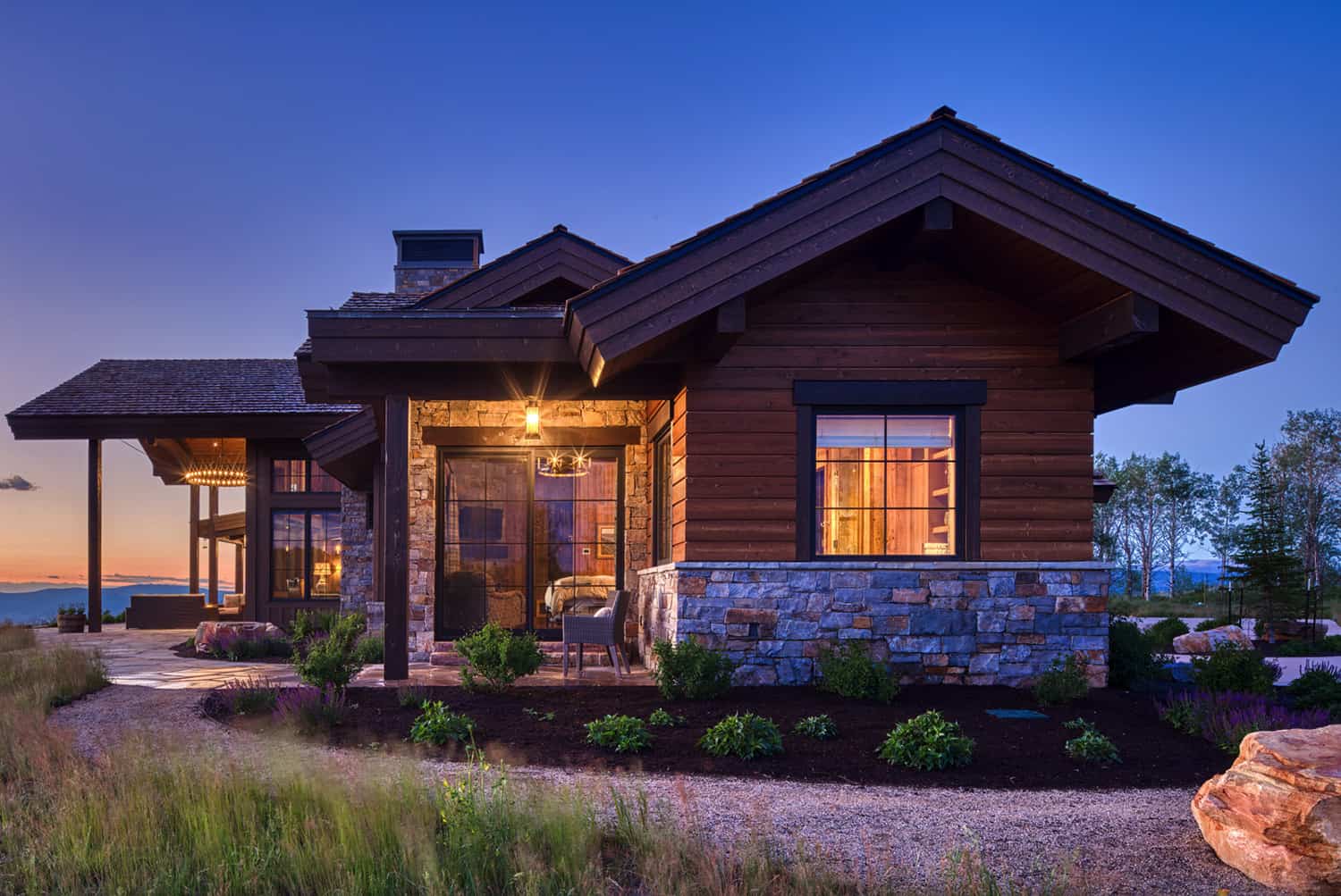 rustic-mountainside-retreat-utah-exterior-dusk