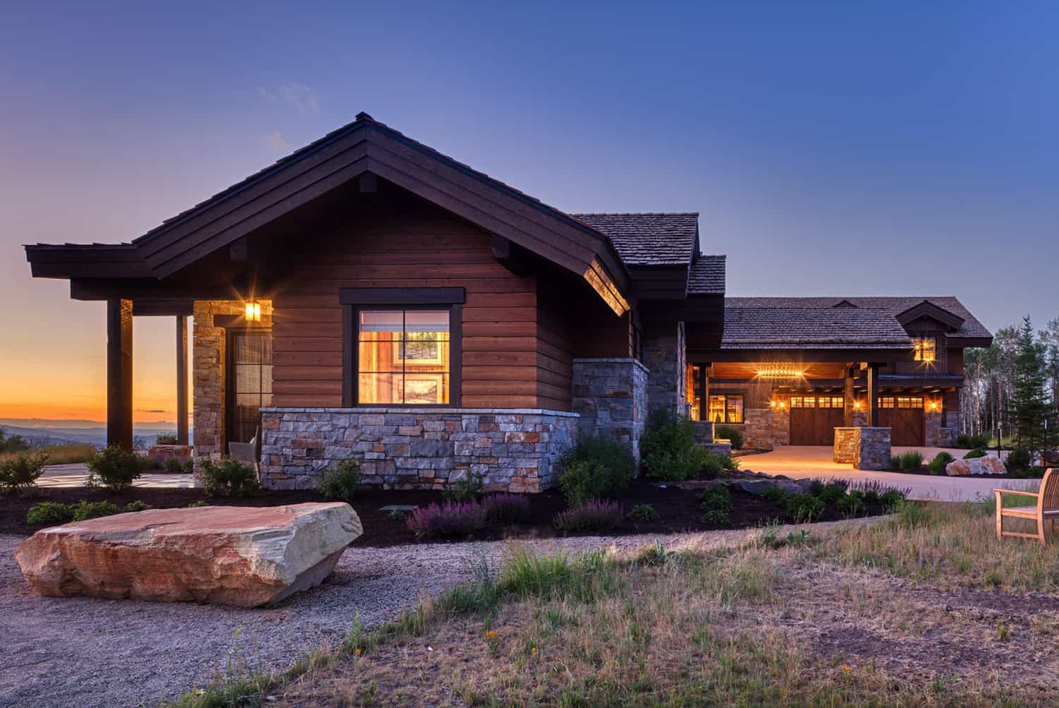 rustic-mountainside-retreat-utah-exterior-dusk