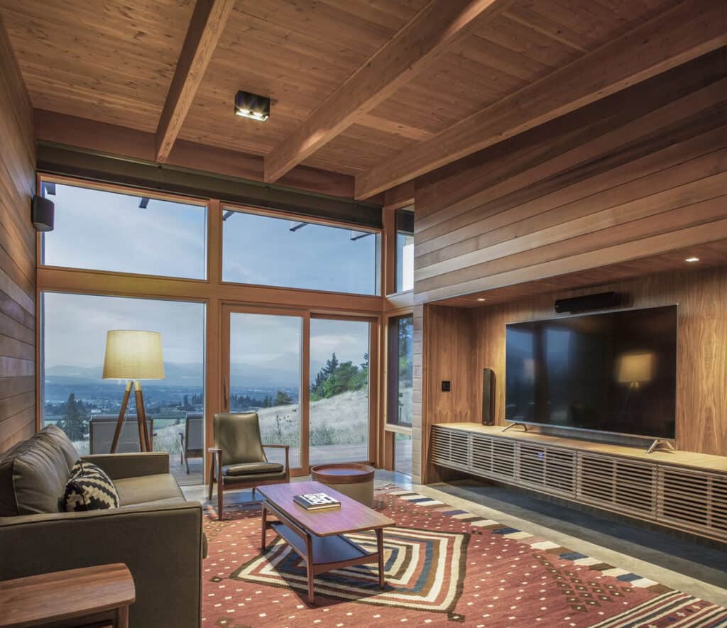 A beautiful Oregon home offers breathtaking views over Hood River Valley