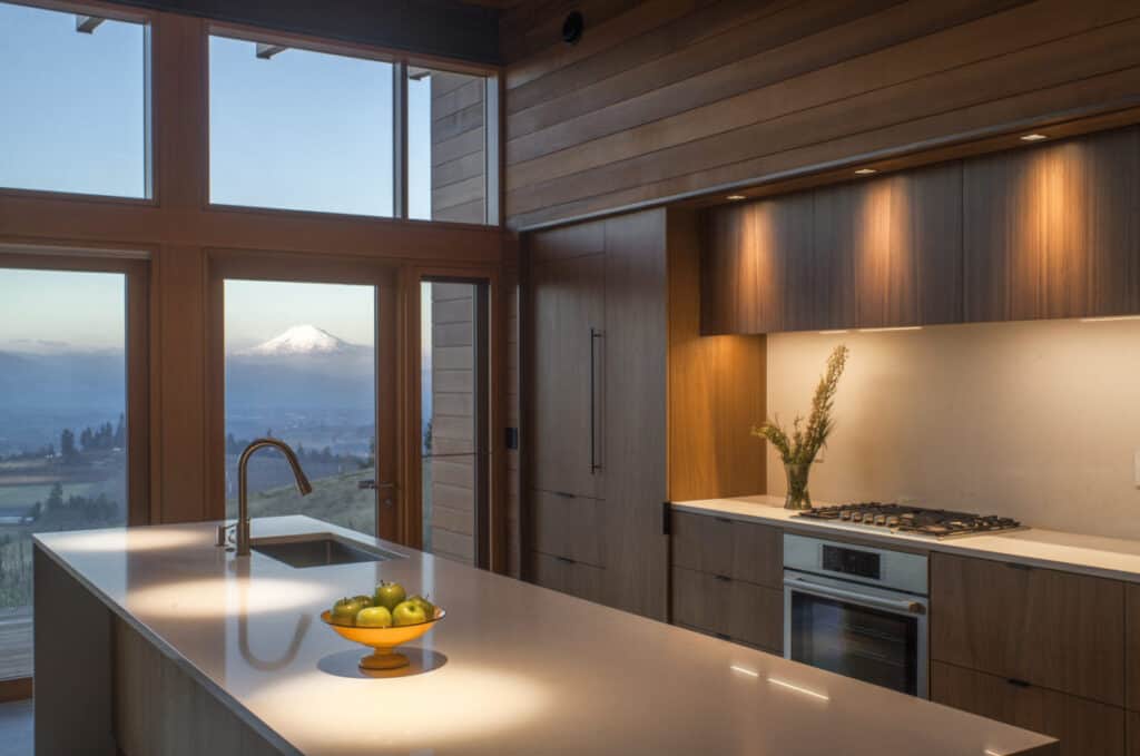 A beautiful Oregon home offers breathtaking views over Hood River Valley