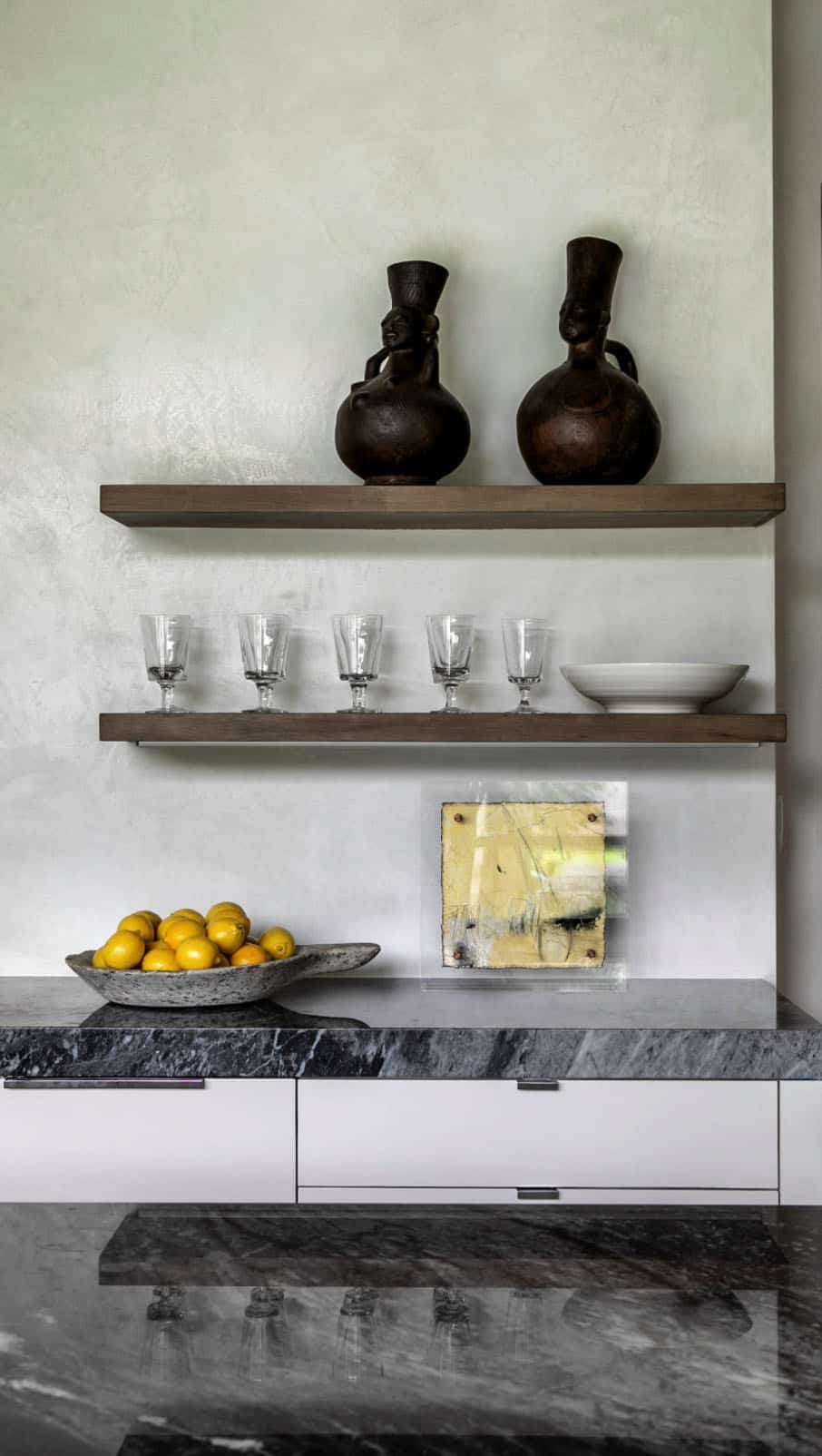 transitional-style-kitchen-floating-shelves