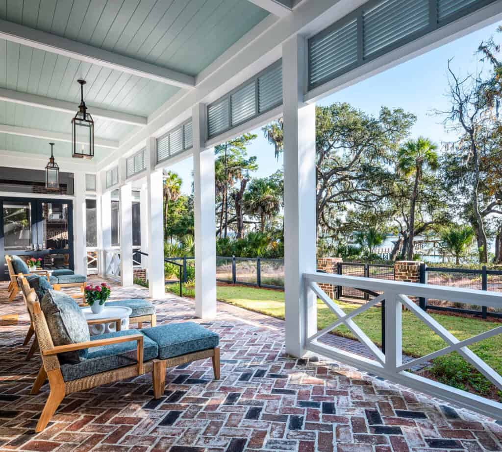 A delightful beach style home with bold pops of color in South Carolina