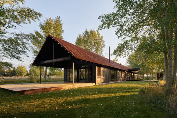 featured posts image for A rusted steel and timber shelter has amazing Teton Mountain views