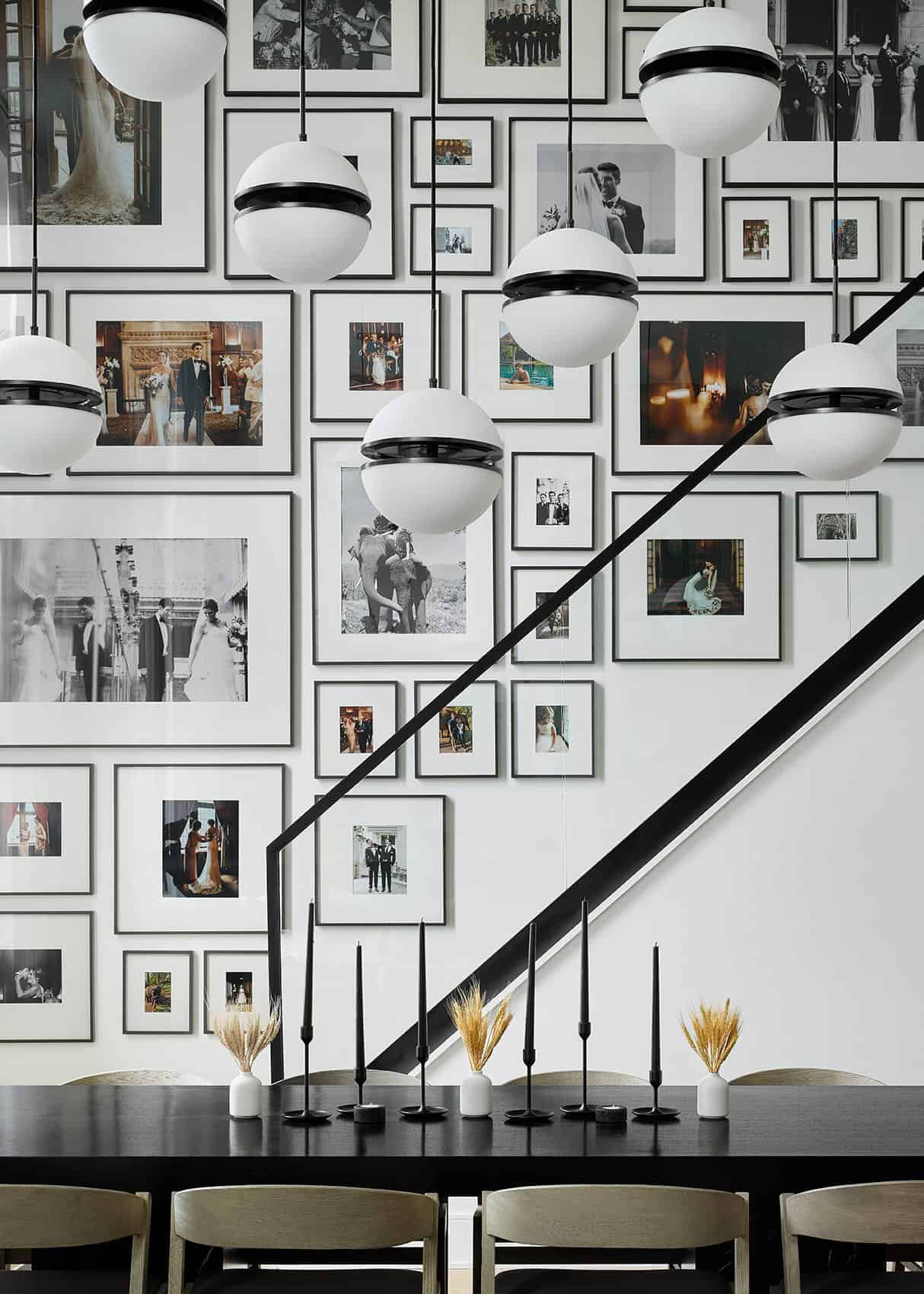 loft-modern-dining-room-with-art-gallery-wall